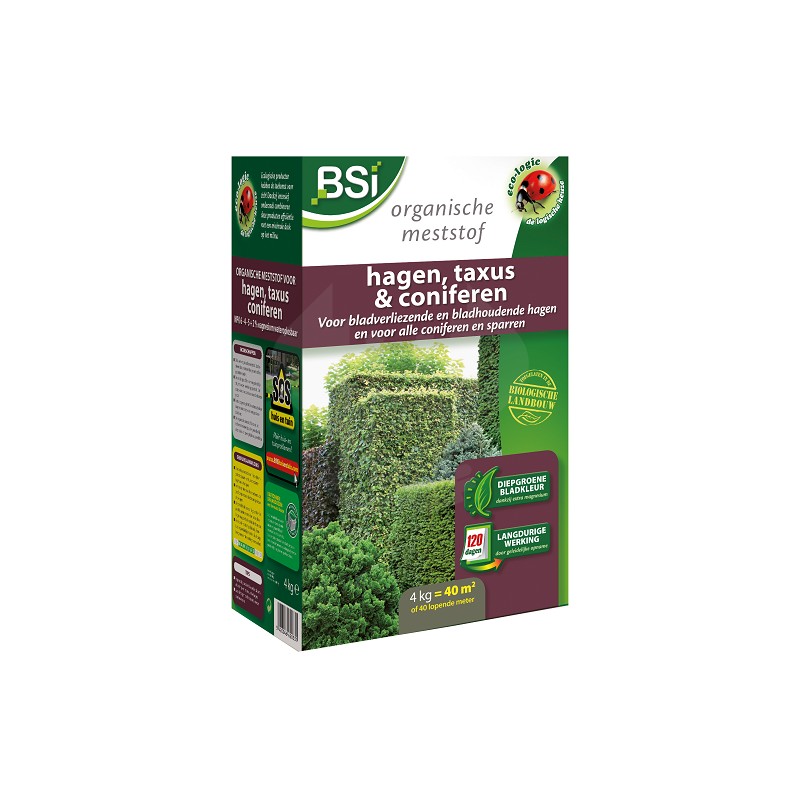 Bio meststof voor hagen, taxus en coniferen 4 kg Bio meststof voor hagen, taxus en coniferen 4 kg