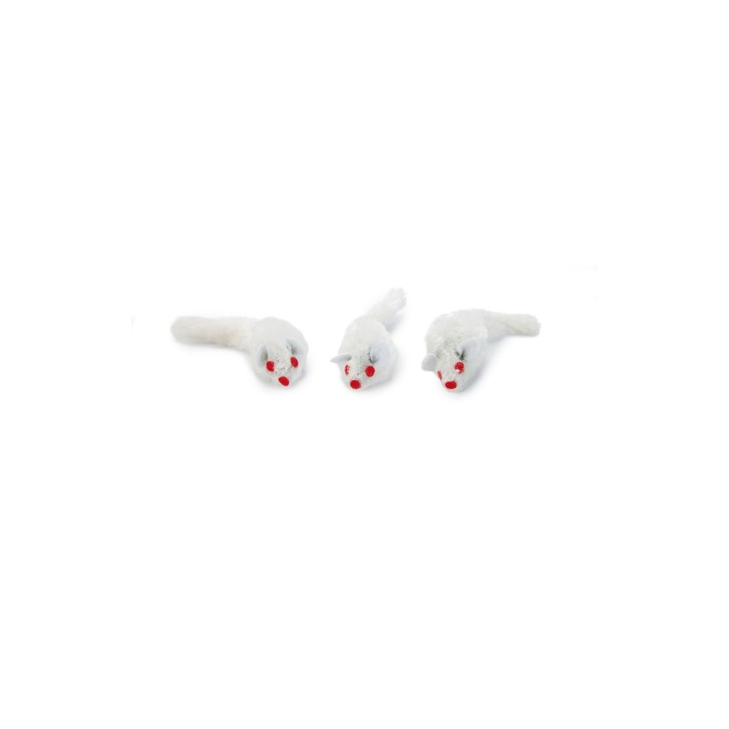 BZ speelmuis wit 3 stuks BZ speelmuis wit 3 stuks