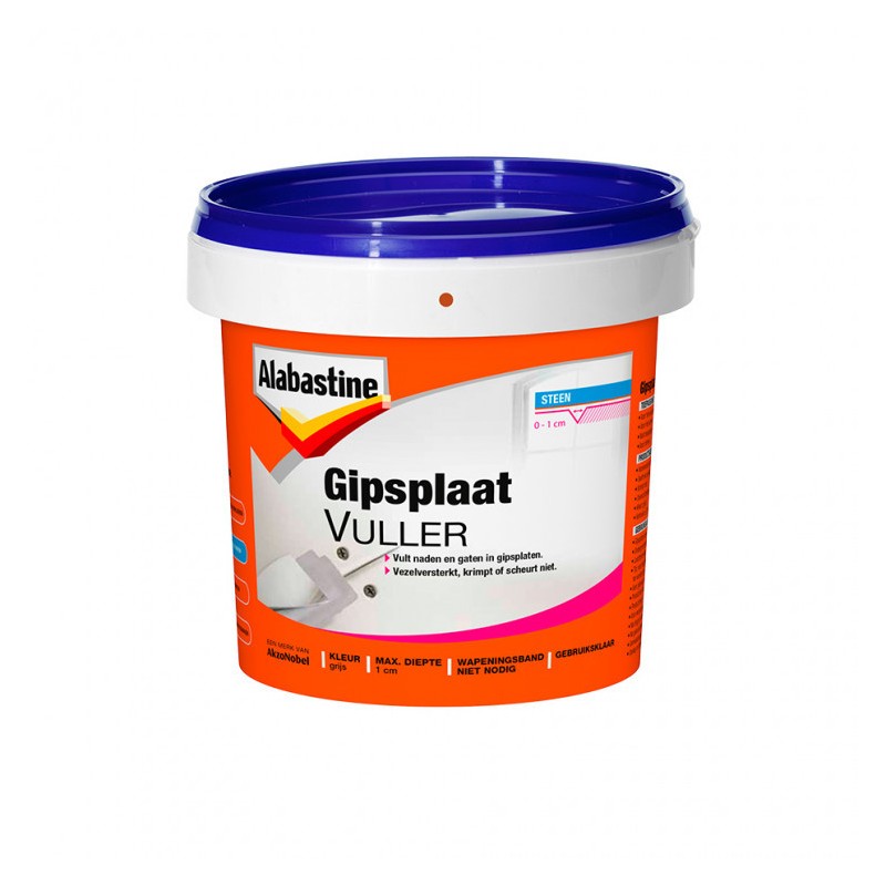 Alabastine gipsplaatvuller pasta licht grijs 1 kg Alabastine gipsplaatvuller pasta licht grijs 1 kg
