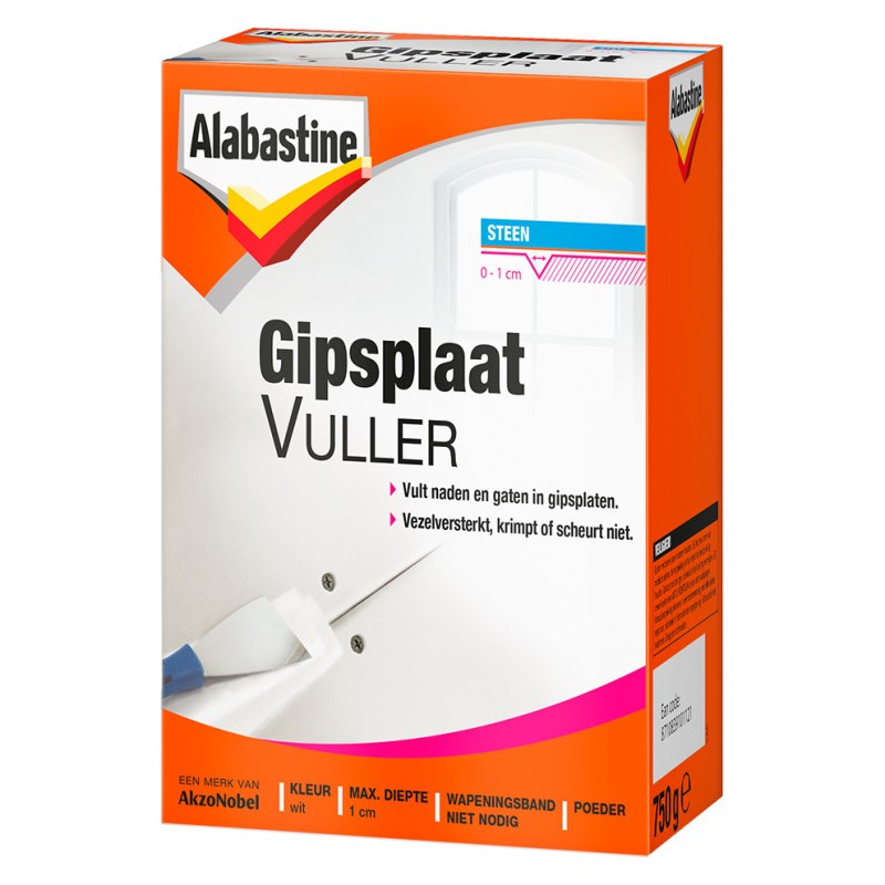 Alabastine gipsplaatvuller poeder wit 750 gr Alabastine gipsplaatvuller poeder wit 750 gr