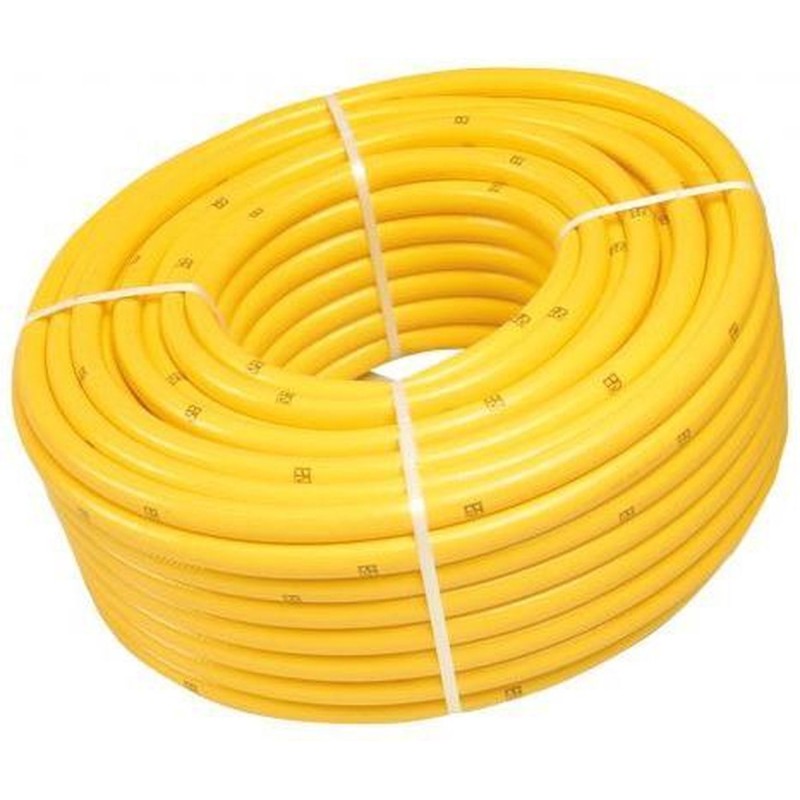 Gele slang 1/2" getricoteerd high twist resistant 25m Gele slang 1/2" getricoteerd high twist resistant 25m