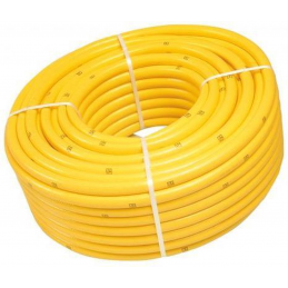 Gele slang 1 1/4" getricoteerd high twist resistant 25m