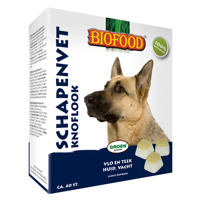 Biofood schapenvet bonbon knoflook 40 st