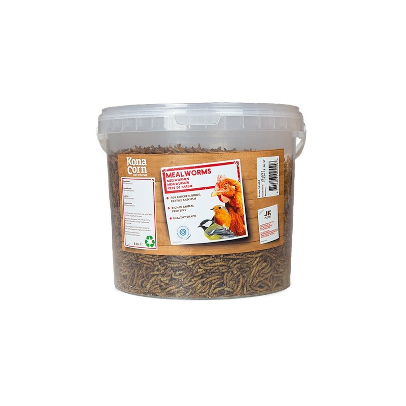 KonaCorn Gedroogde meelwormen 5 liter