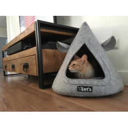 Let's sleep Pet Cave TeePee grijs