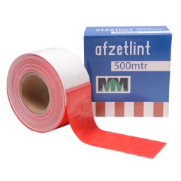 Afzetlint rood/wit 8cm 500m