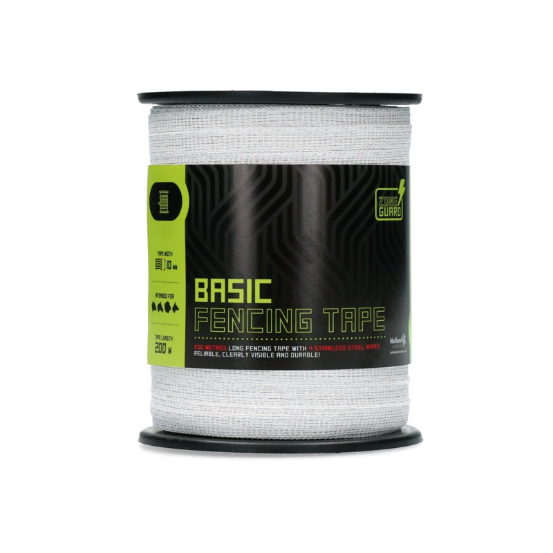 Afrasteringslint Basic wit 10mm 200m