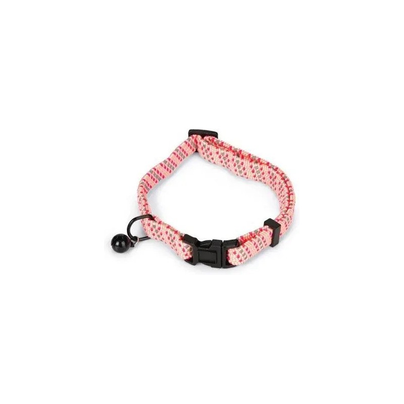 Kattenhalsband roze nylon 33x1x0,2 cm