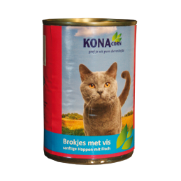 Konacorn blikvoer met vis kat 410gr