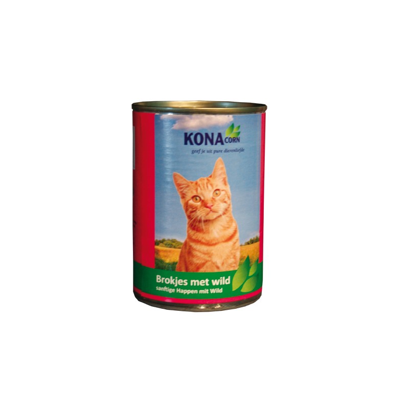 Konacorn blikvoer met wild voor de kat 410gr Konacorn blikvoer met wild voor de kat 410gr