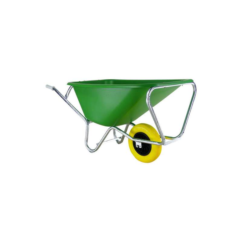 Kruiwagen Fort F&S 165L Groen HDPE bak + NooitMeerLek wiel