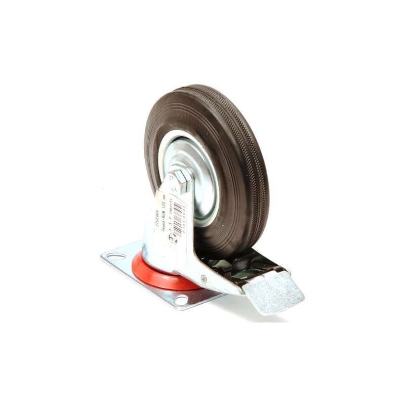 Zwenkwiel 100mm met rem