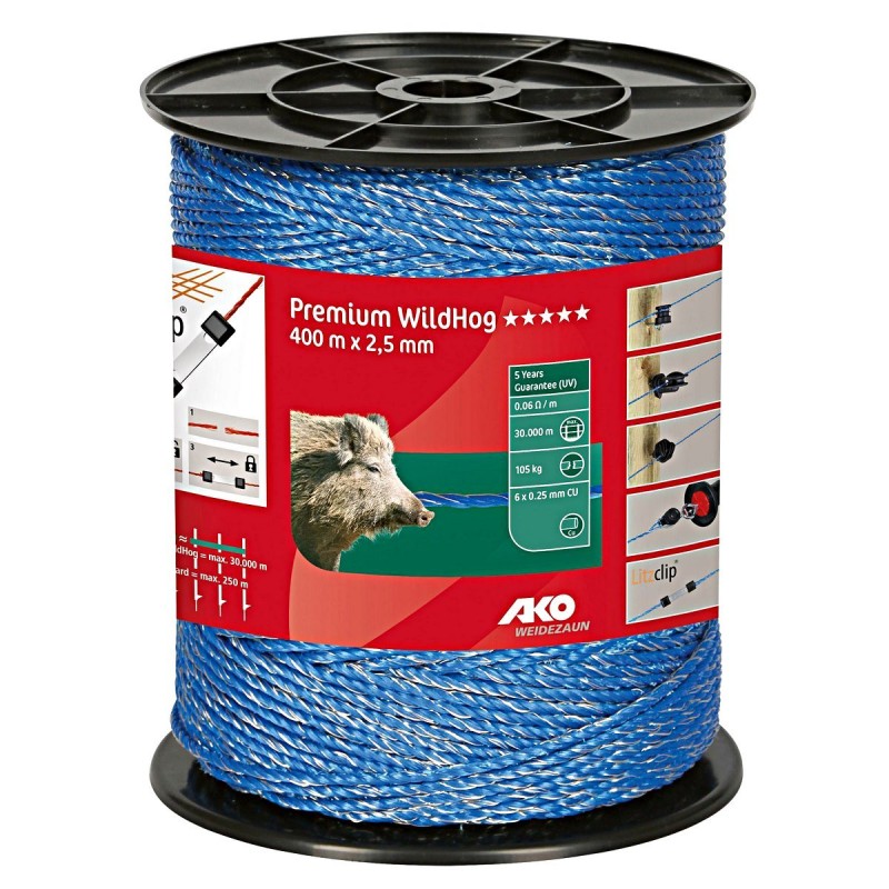 AKO PremiumLine schrikdraad blauw 2.5mm 400m AKO PremiumLine schrikdraad blauw 2.5mm 400m