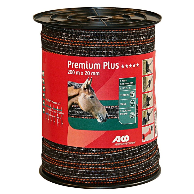 AKO Premium Plus schriklint bruin/oranje 2cm 200m AKO Premium Plus schriklint bruin/oranje 2cm 200m