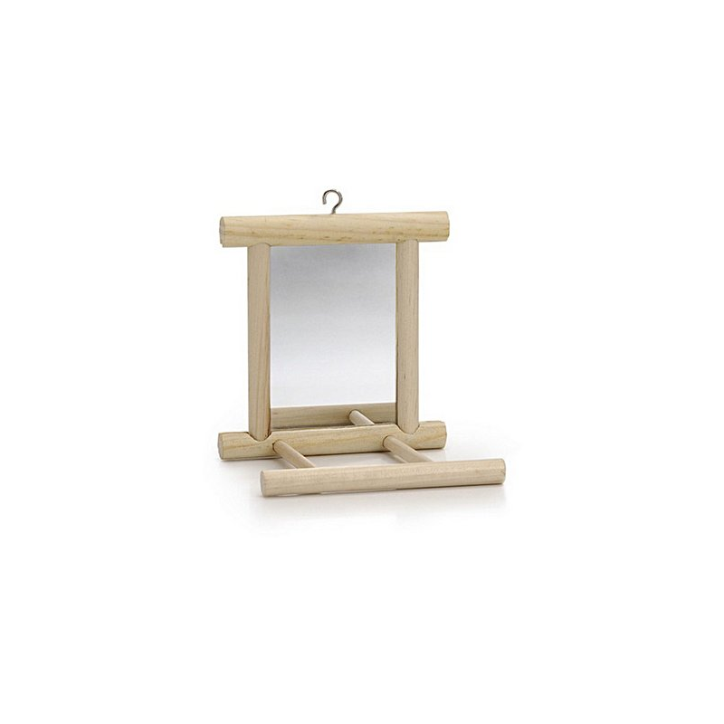 BZ Houten spiegel voor vogels 10 X 10 cm BZ Houten spiegel voor vogels 10 X 10 cm