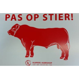 Bordje pas op stier