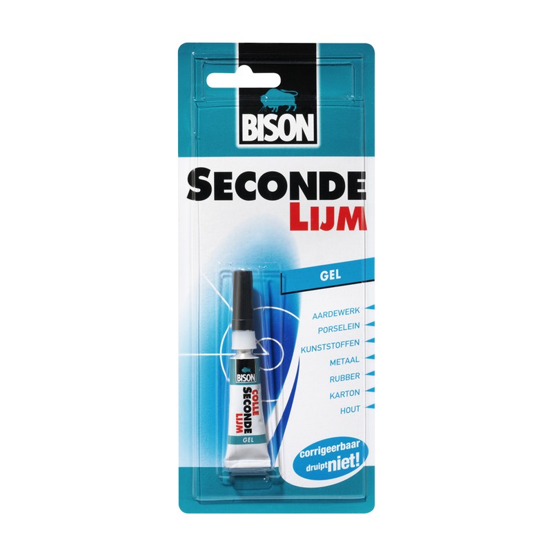 Bison secondelijm gel 3gr Bison secondelijm gel 3gr