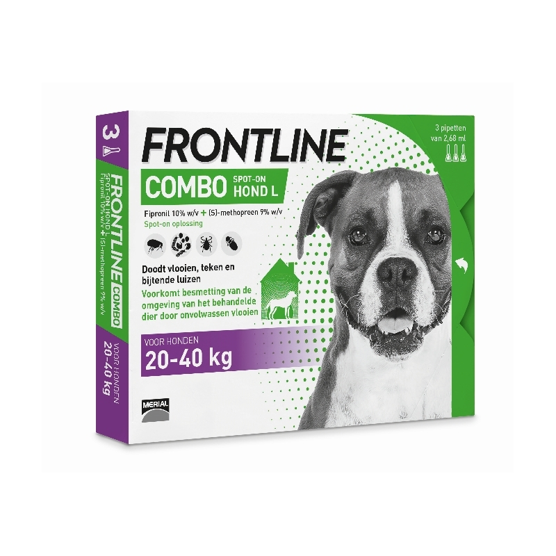 Frontline Combo hond L 20-40 kg 3 pip. Frontline Combo hond L 20-40 kg 3 pip.