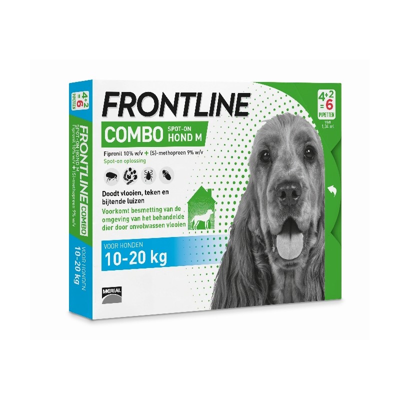Frontline Combo hond M 10-20 kg 6 pip. Frontline Combo hond M 10-20 kg 6 pip.