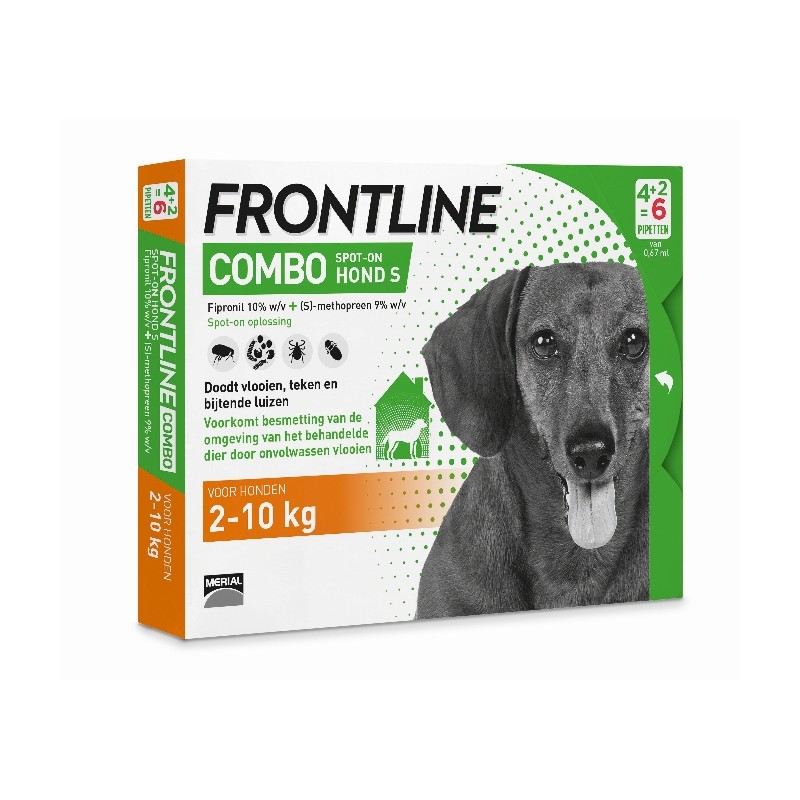 bar gesprek transactie Frontline Combo hond S 2-10 kg 6 pip. Frontline Diersoort Hond