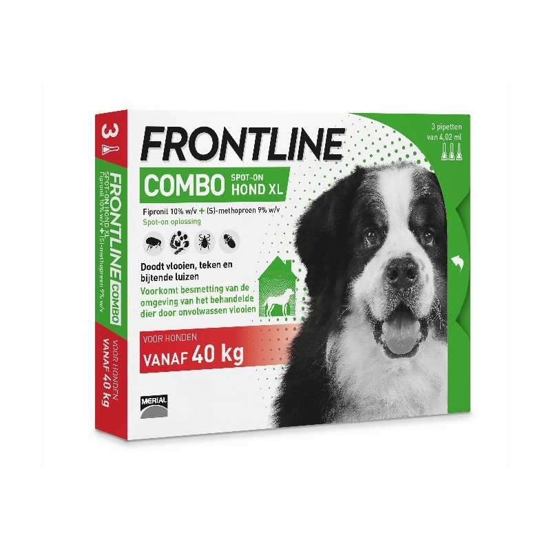 Frontline Combo hond XL vanaf 40 kg 3 pip. Frontline Combo hond XL vanaf 40 kg 3 pip.