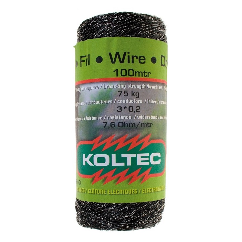 Schrikdraad zwart 2mm 12 PE 100m Schrikdraad zwart 2mm 12 PE 100m