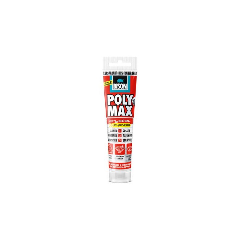 Bison Poly Max Crystal transparant 115 gram Bison Poly Max Crystal transparant 115 gram