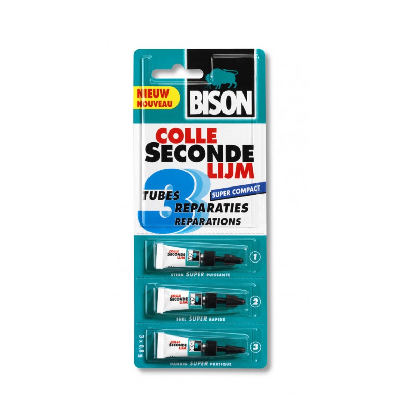 Bison Secondelijm 3 x 0.8 gram Bison Secondelijm 3 x 0.8 gram