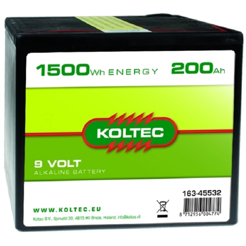 Batterij 9 Volt - 1500 Wh 200 Ah Alkaline