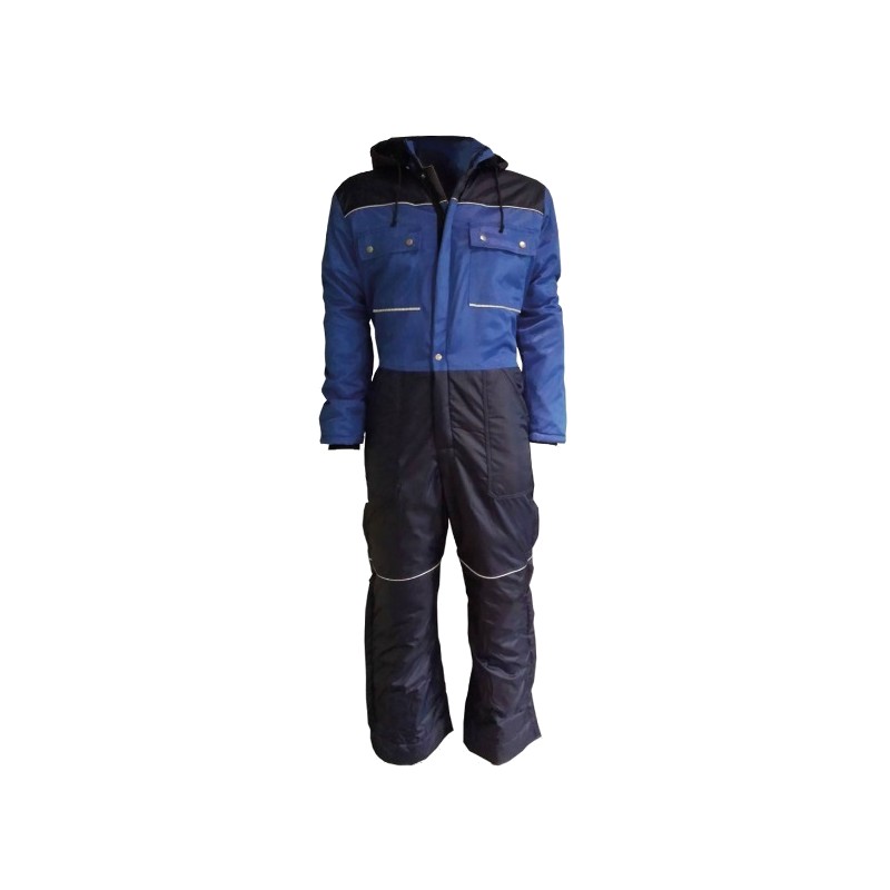 Doorwerk winteroverall marine/korenblauw