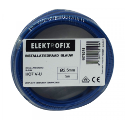 Blauw installatiedraad 5 m x 2.5 mm