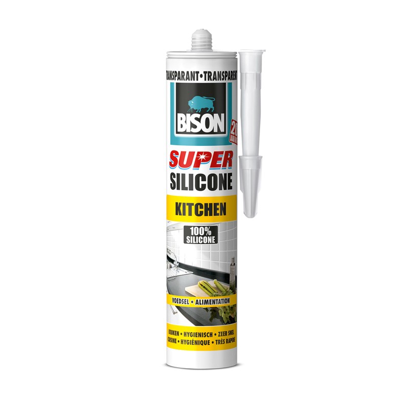 Bison super siliconenkit kitchen transparant 310 ml Bison super siliconenkit kitchen transparant 310 ml