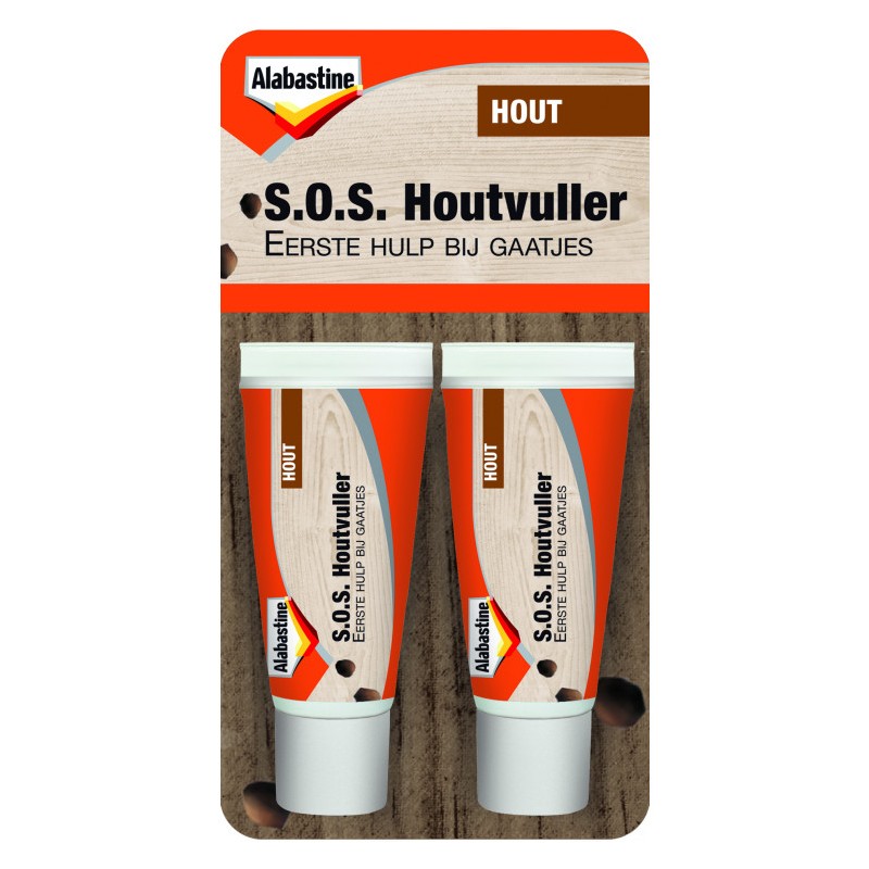 Alabastine houtvuller SOS wit 2 x 20 ml Alabastine houtvuller SOS wit 2 x 20 ml