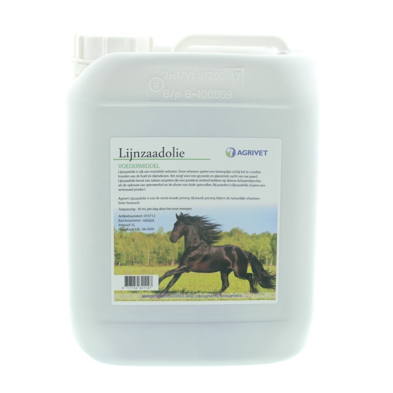 Agrivet lijnzaadolie paard 5 liter Agrivet lijnzaadolie paard 5 liter