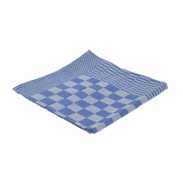 Theedoek blauw geblokt 65 x 65 cm 6 stuks