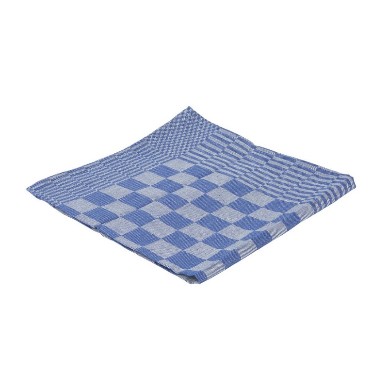 Theedoek blauw geblokt 65 x 65 cm 6 stuks Theedoek blauw geblokt 65 x 65 cm 6 stuks