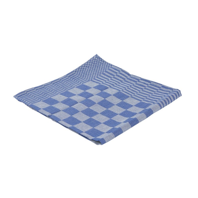 Theedoek blauw geblokt 65 x 65 cm 6 stuks