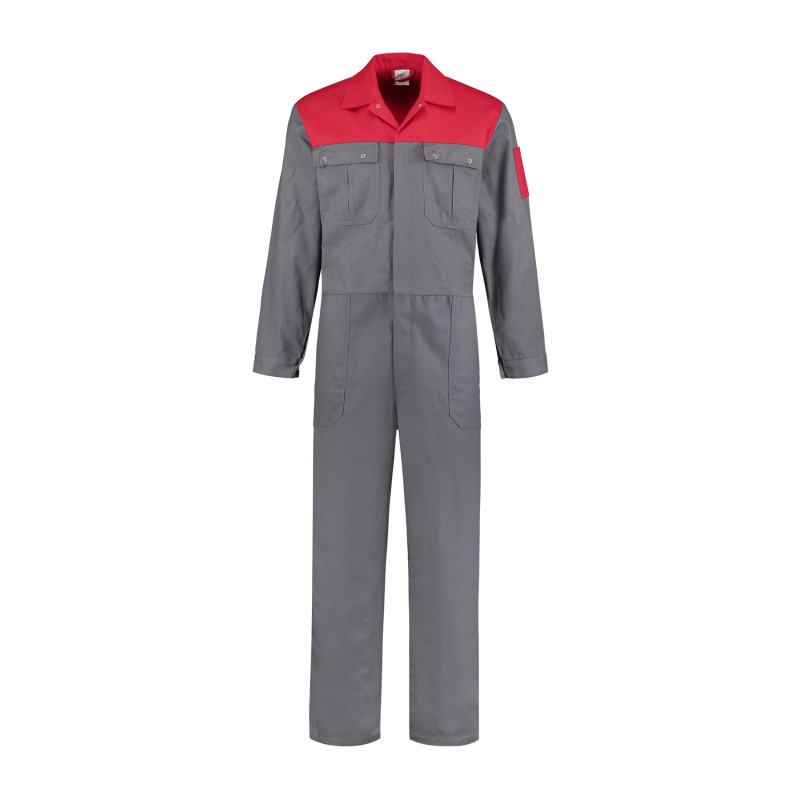 Kuipers overall katoen grijs / rood Kuipers overall katoen grijs / rood